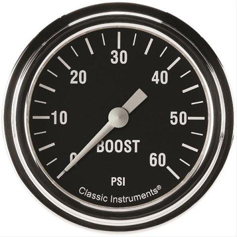 Classic Instruments Hot Rod Series Gauges HR343SLF Gauge, Series, Boost Pressure, 0-60 psi, 2 5/8 in., Analog, Electrical, Each