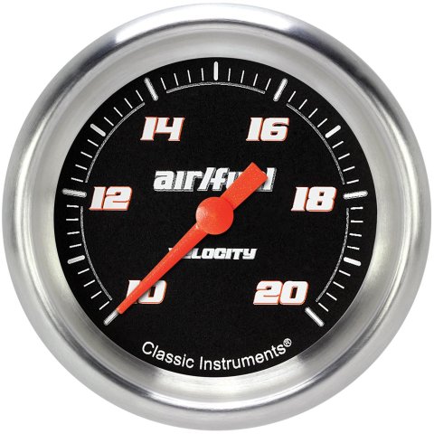 Classic Instruments Velocity Series Gauges VS394BAPF Gauges, Series, Air/Fuel Ratio - Wideband, 10:1-20:1 Air/Fuel Ratio, Analog, Electrical, 2 5/8 in., Black Face, White Numbers, Each