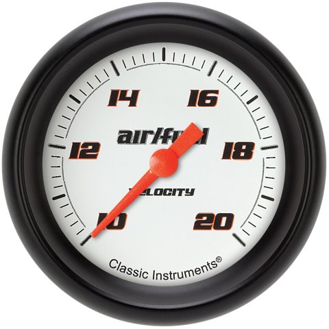 Classic Instruments Velocity Series Gauges VS394WBPF Gauges, Series, Air/Fuel Ratio - Wideband, 10:1-20:1 Air/Fuel Ratio, Analog, Electrical, 2 5/8 in., White Face, Black Numbers, Each