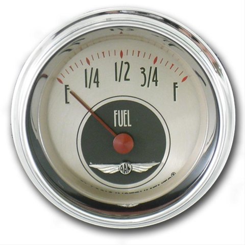 Classic Instruments All-American Nickel Series Gauges AN14SHC Gauge, Series, Fuel Level, Empty-Full, 2 1/8 in., Face, Analog, Electrical, Each