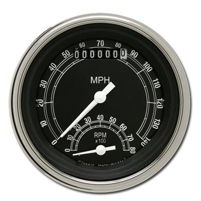 Classic Instruments Traditional Series Gauge Sets TR20SLF Gauge, Series, Speedometer, Tachometer, Black Face, Analog, Each