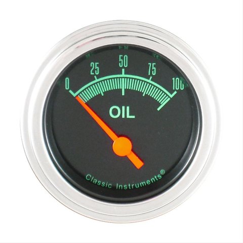 Classic Instruments G-Stock Series Gauges GS81SLF Gauge, G-Stock, Oil Pressure, 0-100 psi, 2 1/8 in., Analog, Electrical, Each