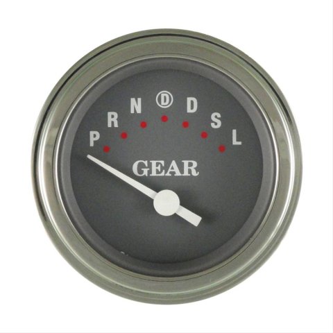 Classic Instruments Gear Selector Gauges SG06SLF Gauge, Selector, Round, Dash Mount, 2 1/8 in., Gray Face, Polished Bezel, Overdrive, Each