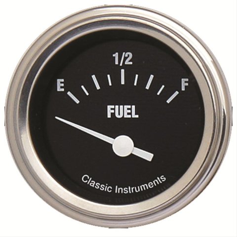 Classic Instruments Hot Rod Series Gauges HR14SLF Gauge, Series, Fuel Level, Empty-Full, 2 1/8 in., Black Face, Analog, Electrical, Each