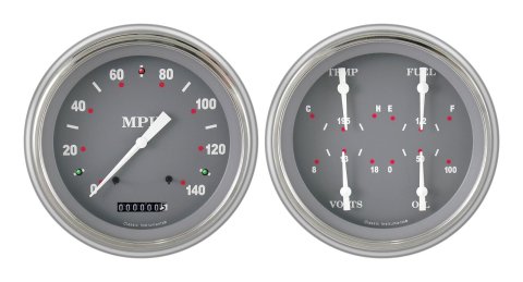 Classic Instruments 1951-53 Chevy Package Gauge Sets CH51SG52 Gauges, SG Style, Speedometer, Water Temperature, Oil Pressure, Voltage, Gray Face, Analog, Chevy, Kit