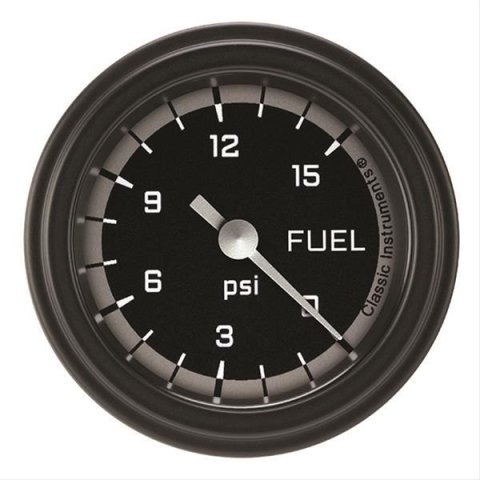 Classic Instruments Auto Cross Gray Series Gauges AX145GBLF Fuel Pressure Gauge, AUT CRS GRY 2" FUEL PRS 15psi ELEC, FULL SWEEP