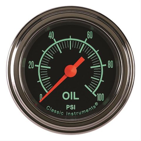 Classic Instruments G-Stock Series Gauges GS181SLF Oil Pressure Gauge, G-STOCK 2" OIL PRES 100psi FULL SWEEP