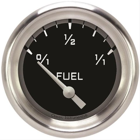 Classic Instruments Auto Cross Gray Series Gauges AX209GAPF Gauge, Series, Performance Bezel, Fuel Level, Empty/Full, 240 Ohms/33 Ohms, 2 5/8 in., Analog, Electrical, Each