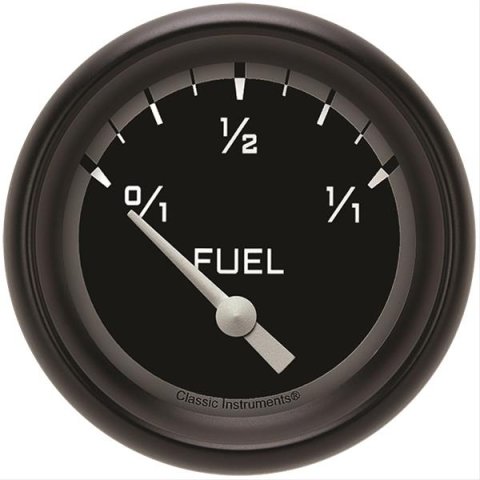 Classic Instruments Auto Cross Gray Series Gauges AX209GBPF Gauge, Series, Performance Bezel, Fuel Level, Empty/Full, 240 Ohms/33 Ohms, 2 5/8 in., Analog, Electrical, Each