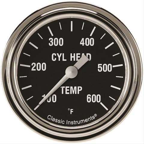 Classic Instruments Hot Rod Series Gauges HR397SLF Gauge, Series, Cylinder Head Temperature, 100-600 degrees F, 2 5/8 in., Analog, Electrical, Each