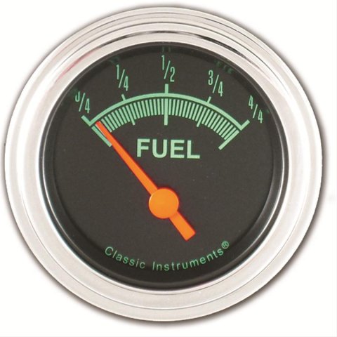 Classic Instruments G-Stock Series Gauges GS09SLF Gauge, Series, Fuel Level, Empty-Full, 2 1/8 in., Black Face, Analog, Electrical, Each
