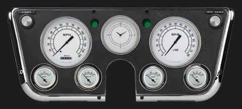 Classic Instruments 1967-72 Chevy Truck Package Gauge Sets CT67CW Gauges, White Style, Speedometer, Tach, Water Temperature, Fuel Level, White Face, Analog, Chevy, Set