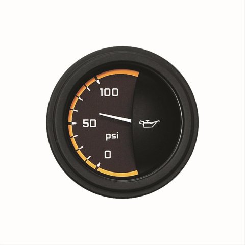 Classic Instruments Auto Cross Yellow Series Gauges AX81YBLF Gauge, Series, Oil Pressure, 0-100 psi, 2 1/8 in., Black/Yellow Face, Analog, Electrical, Each