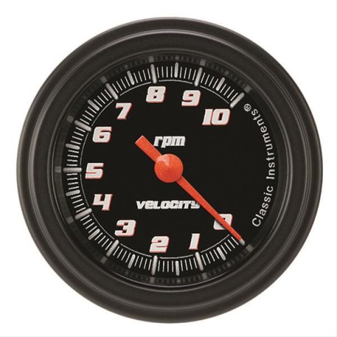 Classic Instruments Velocity Series Tachometers VS183BBLF Tachometer, VELOCITY BLACK 2" TACHOMETER FULL SWEEP