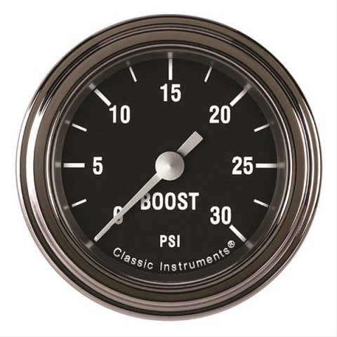 Classic Instruments Hot Rod Series Gauges HR142SLF Boost Gauge, HOT ROD 2" BOOST, 30psi ELECT, FULL SWEEP