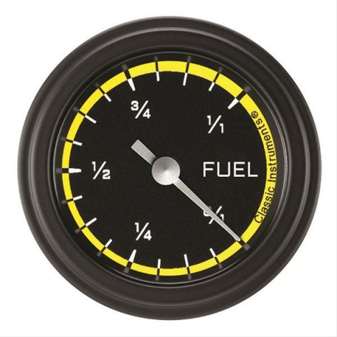 Classic Instruments Auto Cross Yellow Series Gauges AX109YBLF Fuel Gauge, AUTO CROSS YELLOW 2" FUEL PROGRAMMABLE, FS