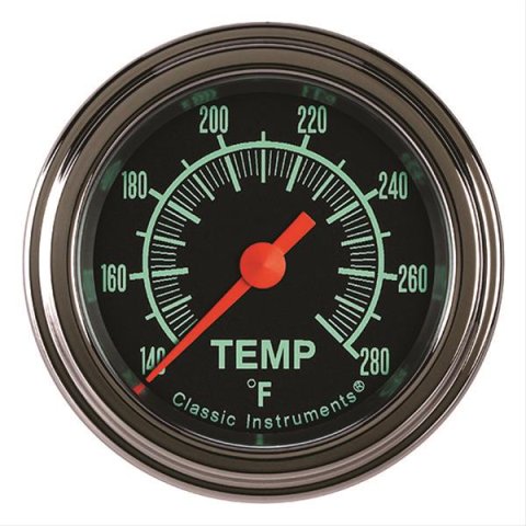 Classic Instruments G-Stock Series Gauges GS126SLF-04 Gauge, Series, Water Temperature, 140-280 Degrees F, 2 1/8 in., Analog, Electrical, Each