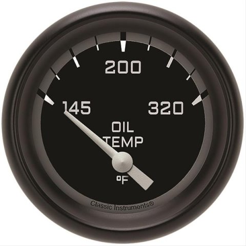 Classic Instruments Auto Cross Gray Series Gauges AX228GBPF Gauge, Series, Oil Temperature, 145-320 Degree F, 2 5/8 in., Performance Bezel, Analog, Electrical, Each