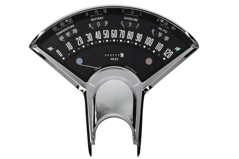 Classic Instruments Bel Era III Package Gauge Sets BET00B Kits, Package, Analog, Speedometer, Oil Pressure, Water Temperature, Volts, Fuel Level, Black Face, White Numbers, Chevrolet, Kit
