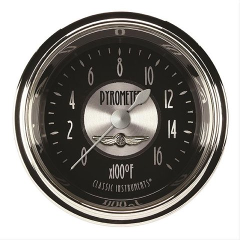 Classic Instruments All-American Tradition Series Gauges AT198SLC Gauge, Analog, Series, EGT, 0-1600 Degrees F, 2 1/8 in. Diameter, Black Face, Full Sweep, Each