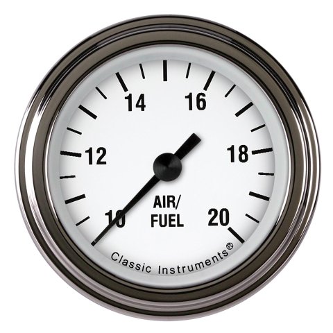 Classic Instruments White Hot Series Gauges WH194SLF Gauges, Series, Air/Fuel Ratio - Wideband, 10:1-20:1 Air/Fuel Ratio, Analog, Electrical, 2 1/8 in., Face, Black Numbers, Each