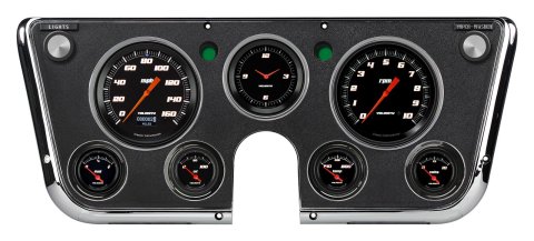 Classic Instruments 1967-72 Chevy Truck Package Gauge Sets CT67DVSB Gauges, Velocity Black, Direct Fit, Display Gauge, Chevy/GMC, Truck, 1967-1972, Speedometer, Tach, Fuel, Volt, Oil Pressure, Water Temp, Kit