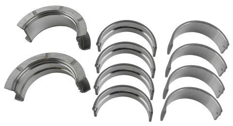 King SI-Series Main Bearings MB 529SI 010 Bearings, 1/2 Groove, .010 in. Crankshaft Undersize, Bi-metal, Silicon Aluminum, Ford, Small Block, Set of 5