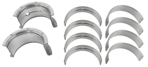 King SI-Series Main Bearings MB 509SI Bearings, SI-Series, 1/2 Groove, Standard Size, Bi-metal, Aluminum Silicon, Chevy, 400, Set of 5