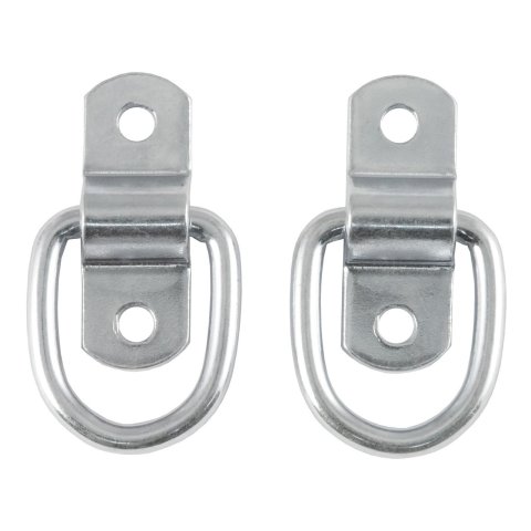 CURT Rope Rings 83731 Cargo Tie-Down Anchor, D-Ring, Steel, Zinc Plated, 1,200 lb Capacity, Pair