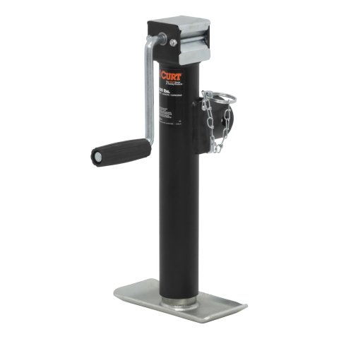 CURT Pipe-Mount Swivel Jacks 28321 Trailer Jack, Pipe Mount, Weld On, 2,000 lb. Capacity, 10 in. Travel, Steel, Painted, Side Wind, Each