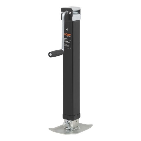 CURT Direct Weld Square Jacks 28575 Trailer Jack, Square, Weld, 8,000 lb. Capacity, 15 in. Travel, Steel, Painted, Side Wind, Each