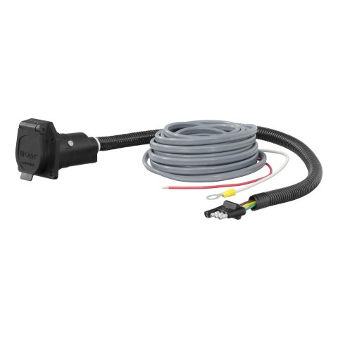 Curt Manufacturing Vehicle Towing Harness Adapter Mounting Brackets 57186 CURT 4-Way to 7-Way w/ Brake Control Wiring - Adapts 4-way flat to 7-way RV blade