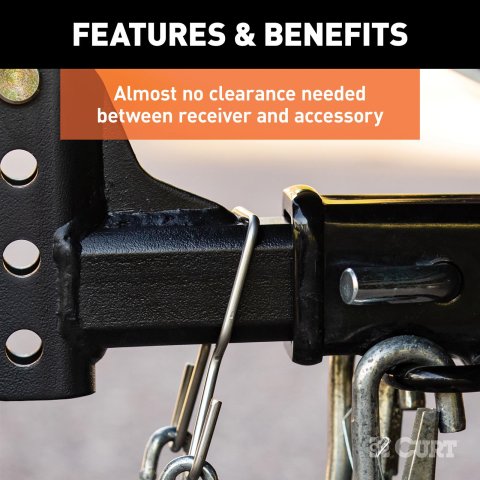 Curt Manufacturing Trailer Safety Chains and Cables 45807 Hitch Chain, Chain Holder Bracket (2" Shank)