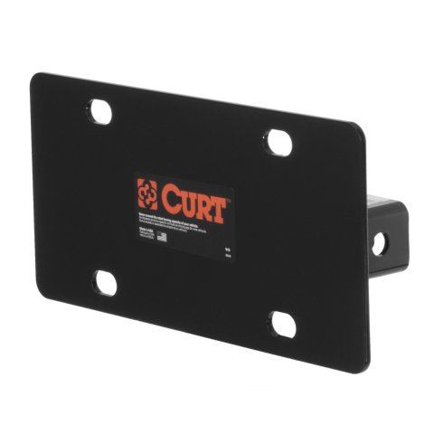 CURT License Plate Holders 31002 Trailer Hitch, Front Hitch, Licence Holder, Black Powdercoated, 2 in. Receiver, Universal Fit