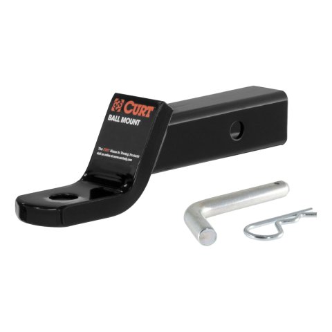 CURT Powdercoated Ball Mounts 45032 Receiver Hitch Mount, Steel, Black, 2 in. Square, 2 in. Drop, .750 in Rise, 8.25 in Length, Each