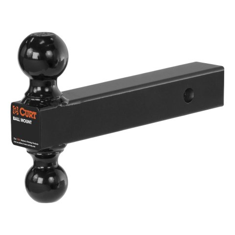 CURT Reversible Ball Mounts 45660 Receiver Hitch Mount, Steel, Black, 2 in. Square, 0 in. Drop, 0 in. Rise, 8.50 in. Length, Each