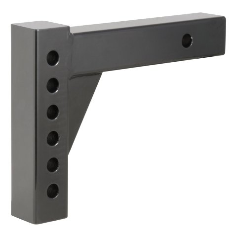 CURT Adjustable Ball Mounts 45059 Receiver Hitch Mount, Adjustable, 2 in. Square, 5 3/4 in. Drop, 5 3/4 in. Rise, Steel, Black Powdercoated, Each