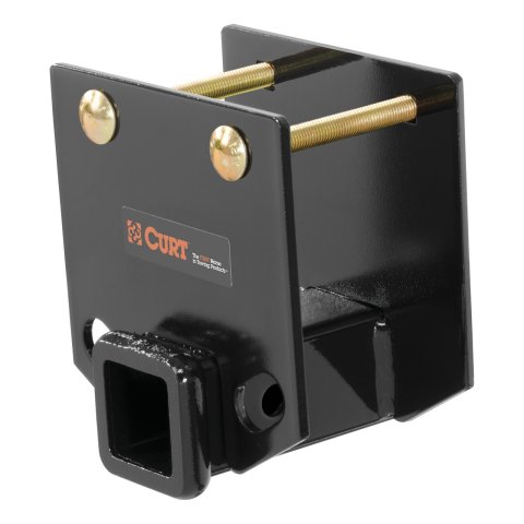 CURT RV Bumper Hitches 19100 Trailer Hitch, Bumper, 2 in. Square Receiver, Universal, Fits 4 in. Square Bumper, Each