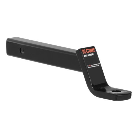CURT Powdercoated Ball Mounts 45270 Receiver Hitch Mount, Steel, Black, 2 in. Square, 4 in. Drop, 2 in. Rise, 12.25 in. Length, Each