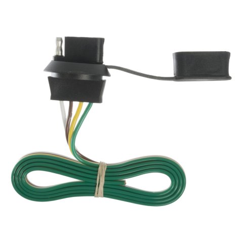 CURT 4-Way Flat License Plate Light Plug Adapters 57405 Vehicle Towing Harness Adapter, 4 to 4