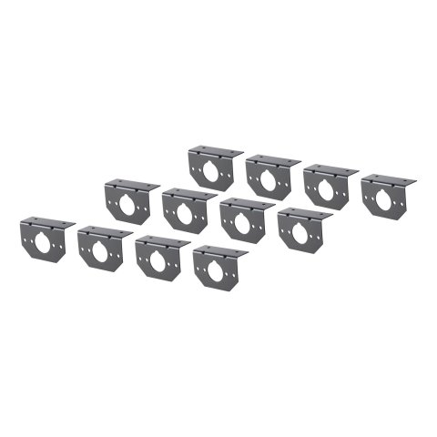 CURT Trailer Wire Connector Brackets 57207 Mounting Bracket, 4, 5, 6 Round Socket, Steel, Black, Set of 12
