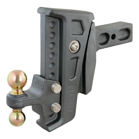 CURT Rebellion XD Adjustable Ball Mounts 45955 Receiver Hitch Mount, Cushion Hitch, 20,000 lbs. Max, 8 in. Maximum Drop and 1 in. Rise, Shank Cannot be Flipped, Each