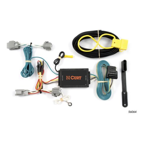 CURT Custom Wiring Connector Harnesses for 2011-2013 FIESTA, 2009-2010 MKS - 56064 Vehicle Towing Harness Adapter, T-Connector, 3-Wire System, Lincoln, Each