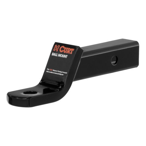 CURT Powdercoated Ball Mounts 45030 Receiver Hitch Mount, Black, 2 in. Square, 2 in. Drop, .750 in Rise, 8.25 in Length, Each