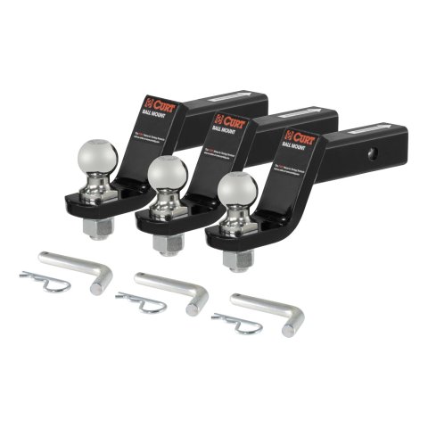 CURT Ready-Tow Ball Mounts 45057 Receiver Hitch Mount Kit, Includes 2 in. Ball, Mount, Pin, Clip, Set of 3