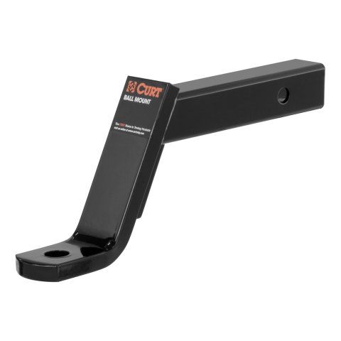 CURT Powdercoated Ball Mounts 45080 Receiver Hitch Mount, Black, 2 in. Square, 6 in. Drop, 4 in. Rise, 12.25 in. Length, Each