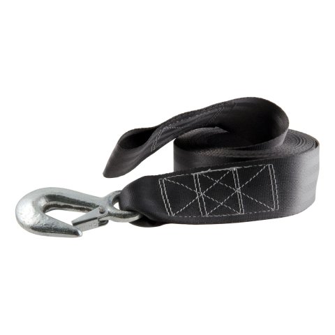 CURT Winch Straps 29007 Strap, 2 in. x 20 ft., Nylon, Black, 1,333 lbs. Work Load Limit, Marine, Each