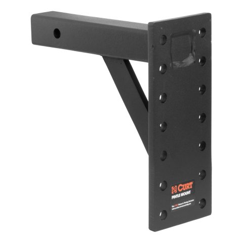 CURT Adjustable Pintle Mounts 48341 Mount, 10,000 lbs. GTW, 6-Position Mounting, 2 in. Square Receiver Mount, Steel, Black Carbide, Each