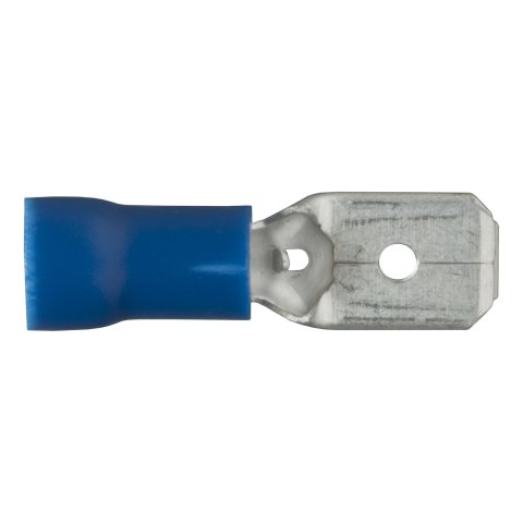 CURT Insulated Quick-Connectors 59432 Wiring Connectors, Quick Connectors, Male Type, Spade Style, 14 To 16-gauge, Blue, Set of 100