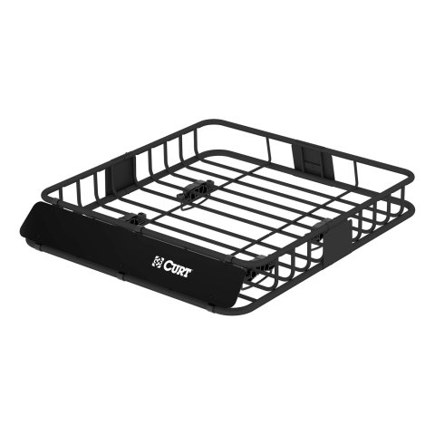 CURT Roof-Mounted Cargo Baskets 18115 Rack, Roof Mounted, Steel, Black Powdercoated, 41.5 in. Length, 37 in. Width, 4 in. Height, Kit